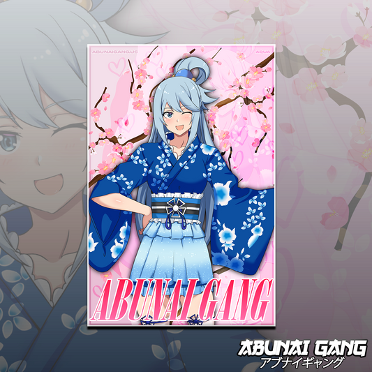 Yukata Aqua Print